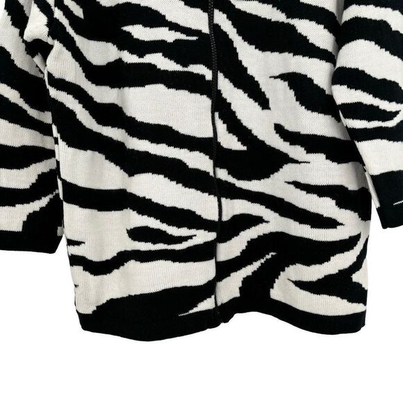 Diane Von Furstenberg Vintage Zebra Print Duster Cardigan Sweater Medium - Picture 5 of 8
